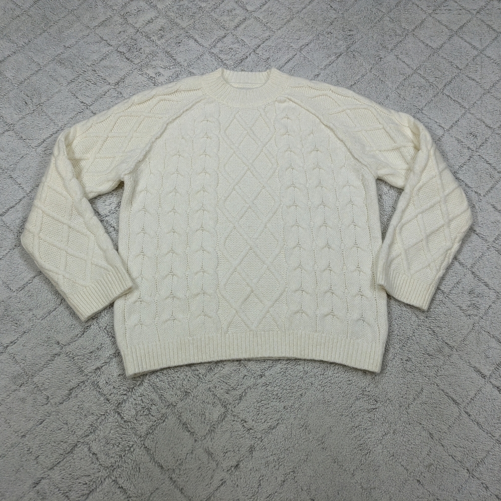 Asos Design Sweater Women's 10 White Cream Cable Knit Chunky Cozy Warm